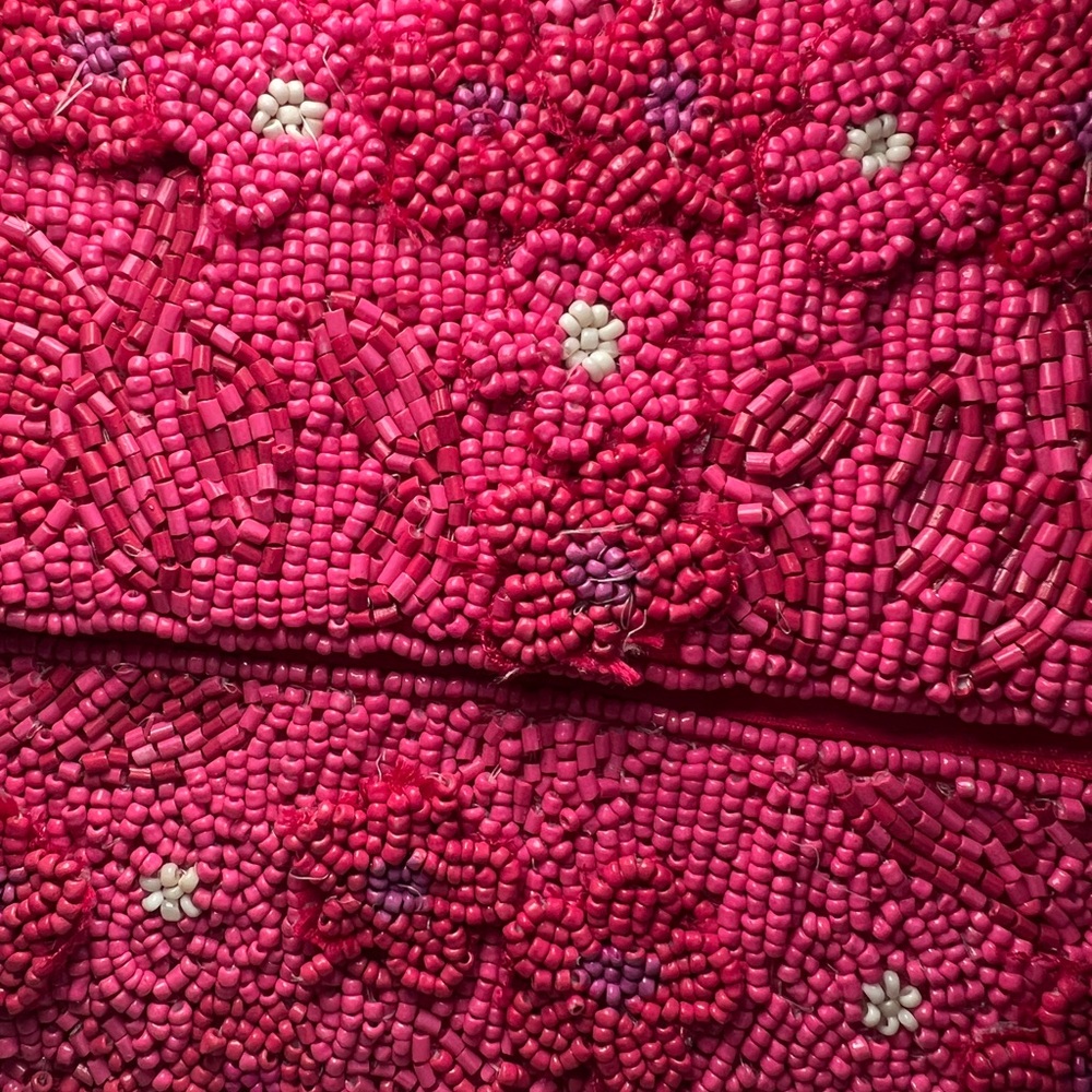 BCBGMaxAzria Pink Beaded Floral Bag - Picture 5 of 11